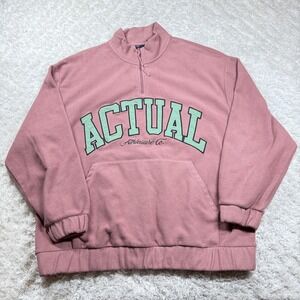 ASOS Design Pullover Men 2XL Fleece Zip Athleisure Sweatshirt Street Y2K Varsity